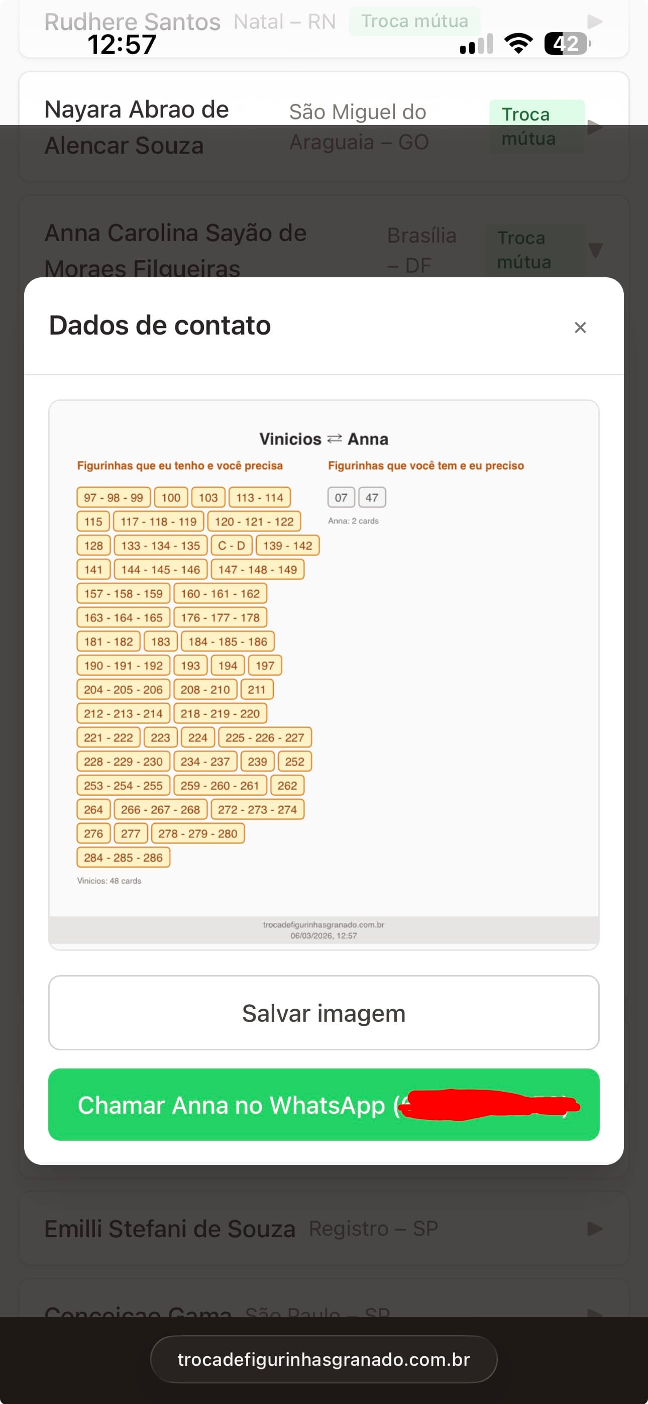 Imagem para troca – compartilhe no WhatsApp